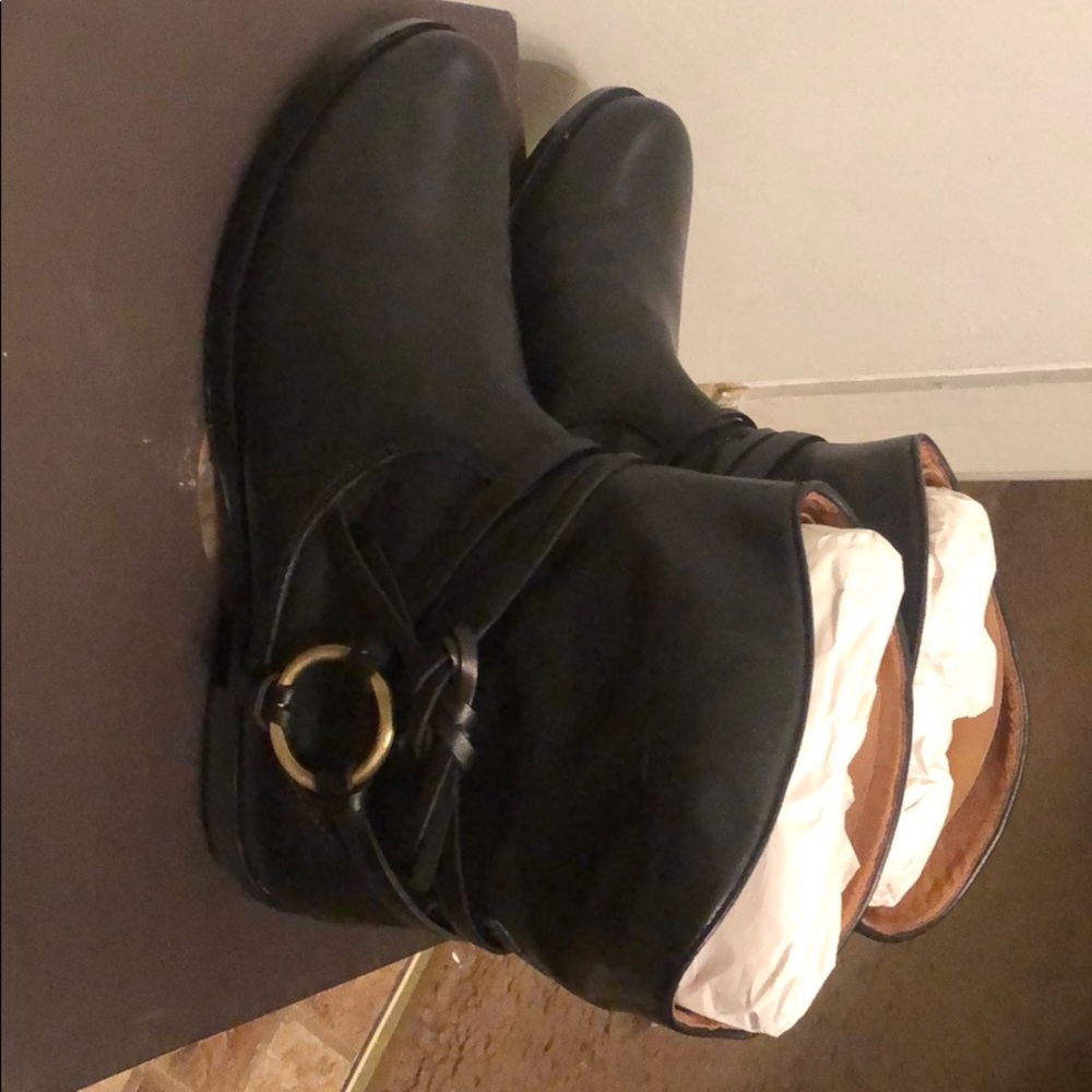 Black leather boots